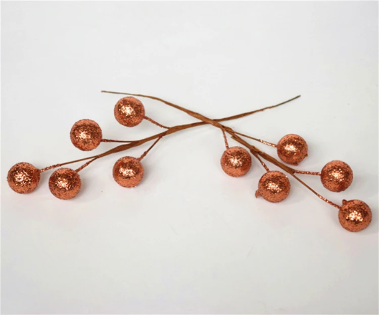 Artificial Glitter Bead berry pick for Christmas tree decoration