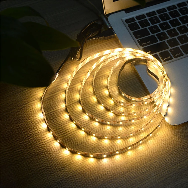 3528 5V USB white light 60led/m strip with self adhesive backing tape usb powered led TV PC backlight strip light with usb cable
