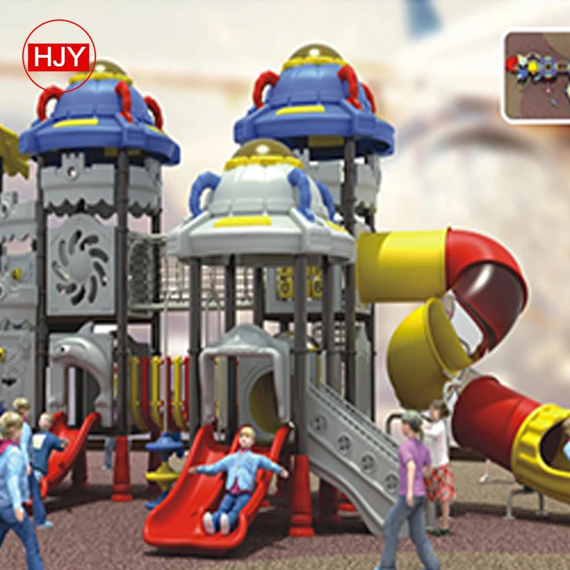 kids outdoor playground equipment play house with plastic slide