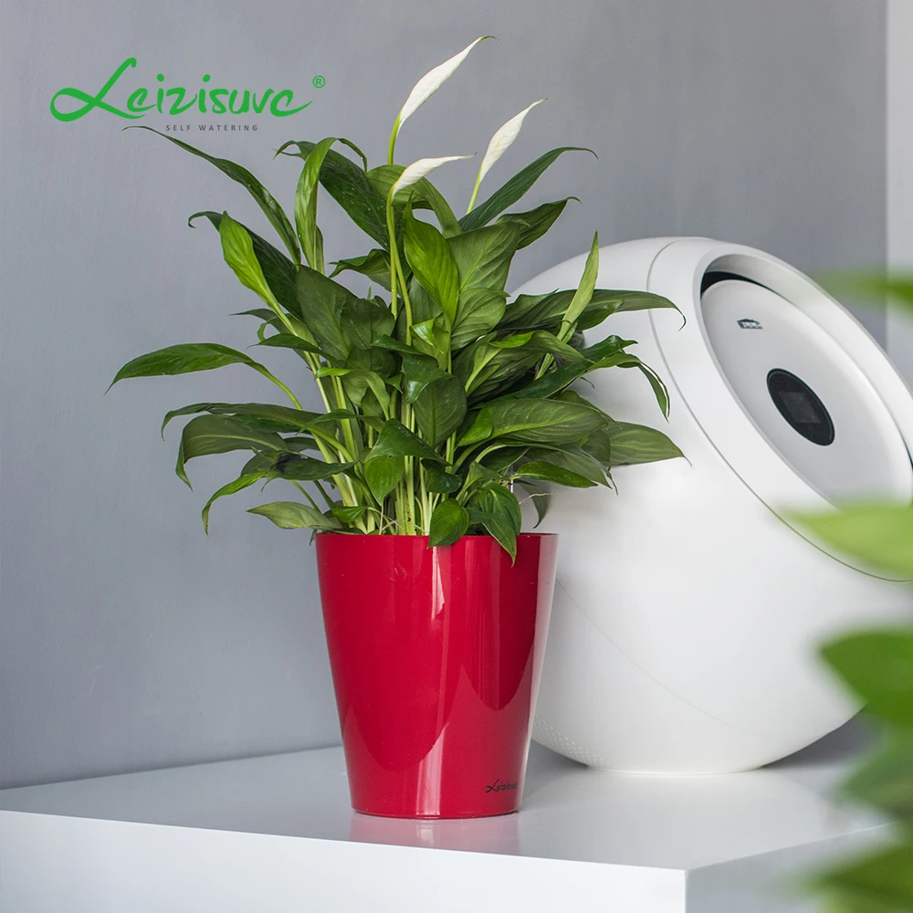 Leizisure Whosale Self Watering  Plant Pot Cheap Plastic Mini Square Ceramic Herb Orchid Planter Flowerpots