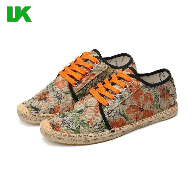 Chinese style painting linen shoes, straw fisherman shoes,fashion casual canvas shoes