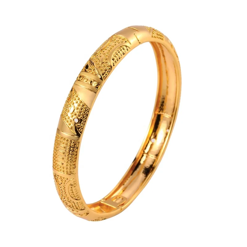 Custom marriage bracelet brass fashion jewelry 22k gold plated copper carve phoenix thick classic cuff bracelet bangle for women