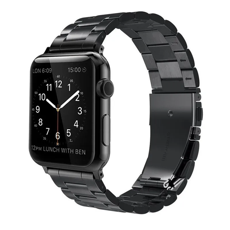 strap for Apple Watch band, Watch band Stainless Steel Strap Wrist Bands Replacement with Durable Folding Metal Clasp