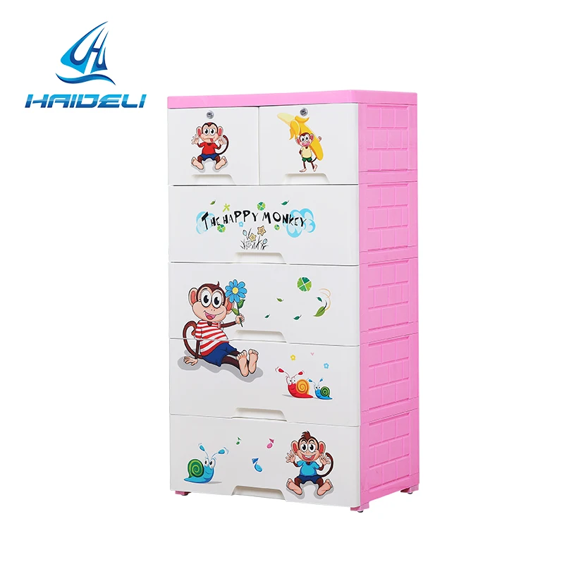 Simple classic design baby cabinet plastic 3 drawer chest