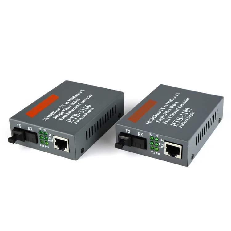 10/100M 1310/1550nm Single Mode Single Fiber WDM Bidirectional 25km Fiber Optic Media Converter Price