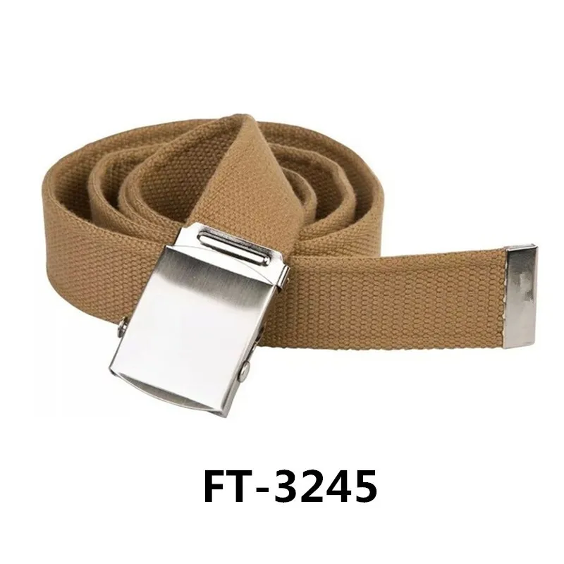 Casual Mens Womens Cotton Canvas Fabric Webbing Girdle Steel Buckle Belt Unisex