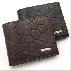 Factory Wholesale Fashion Business PU Leather Men Short Wallet