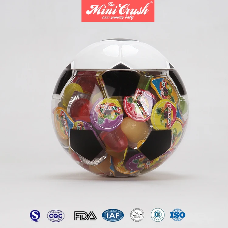 Assorted Fruit Jello Mini Jelly Cup In Soccer Ball Gift Bag