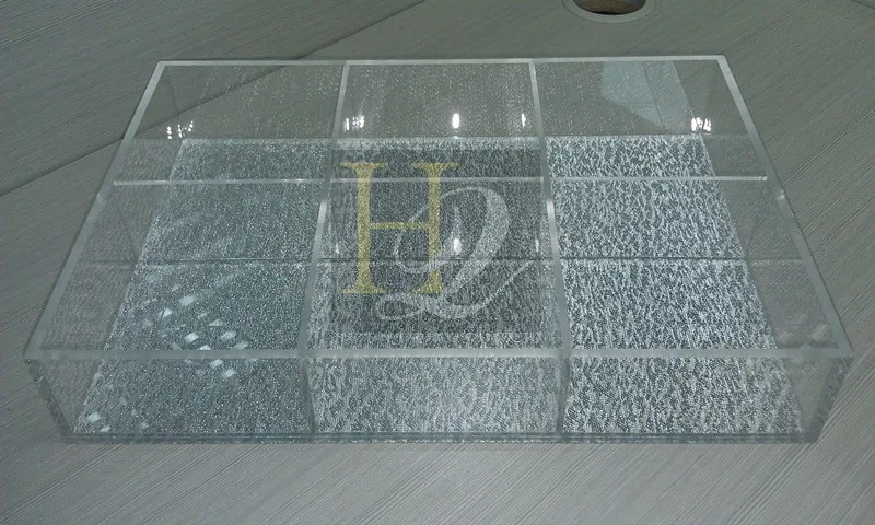 Wholesale custom clear acrylic storage box rectangle acrylic tray with divider