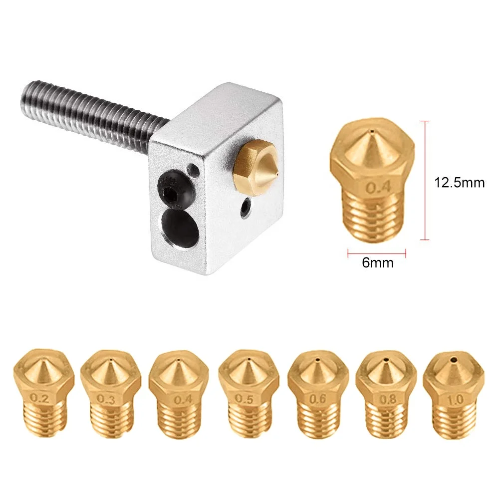 Brass V5 V6 3D Printer Nozzle 0.2  E3D V6 Nozzle