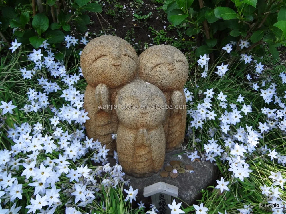 
Japanese Style Granite Little Monks Sculpture Small Cute Smiling Monks Stone Sculpture for outdoor or indoor decoration 