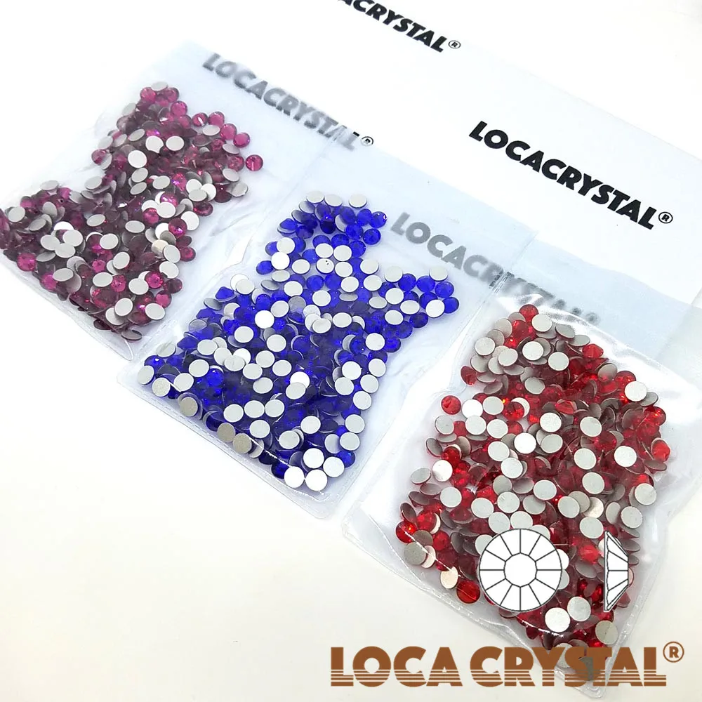 
LOCACRYSTAL Brand Clear Color Nail Art Decoration Cristal Stone Hot Fix Flatback Stone 