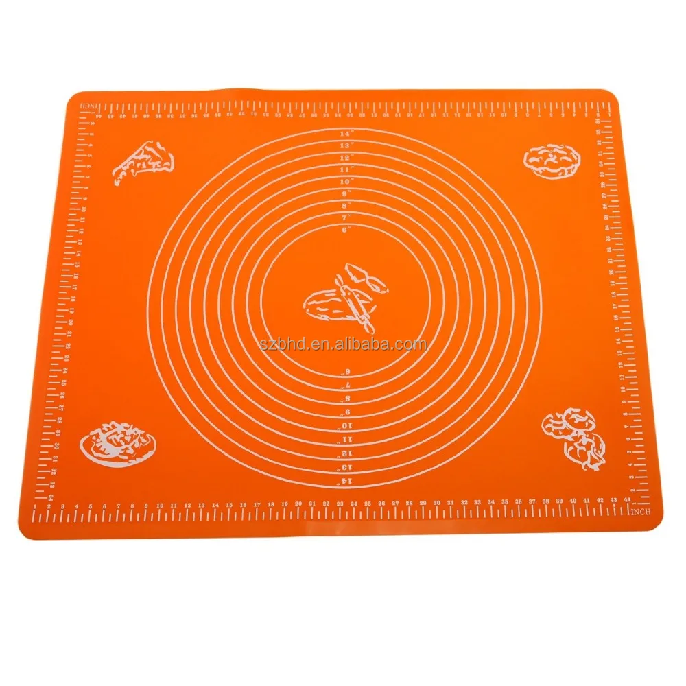 Durable Non-stick Silicone Baking Mat Dough Pastry Rolling Mat Food Grade Silicone Pastry Mat with Measurements