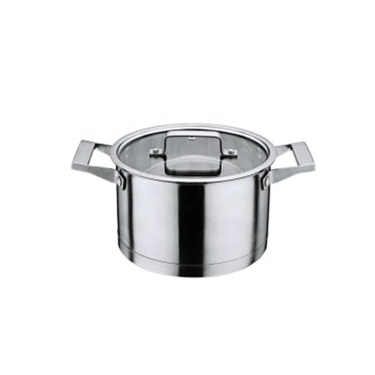 Ss304 food safe stainless steel sauce pan / milk pot with glass cover