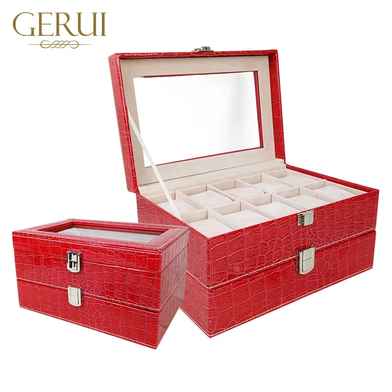 manufacture custom watches men wrist storage watch box 20 slot pillow wooden leather watch box