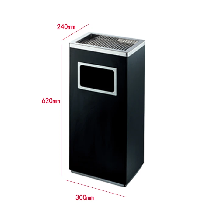 Metal Litter Bin Trashbin Trash Can Economy Metal Garbage Bin Waste Receptacles with Ashtray