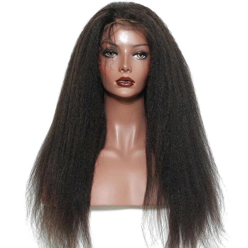 
Kinky Straight 360 lace front wigs Pre Plucked With Baby Hair 180% Italian Yaki human hair wig human hair extension wholesale 