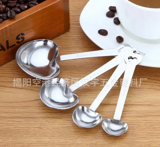 
Heart Measuring Spoons Set Wedding Favor Gift 4 Love Beyond Measure Spoons 