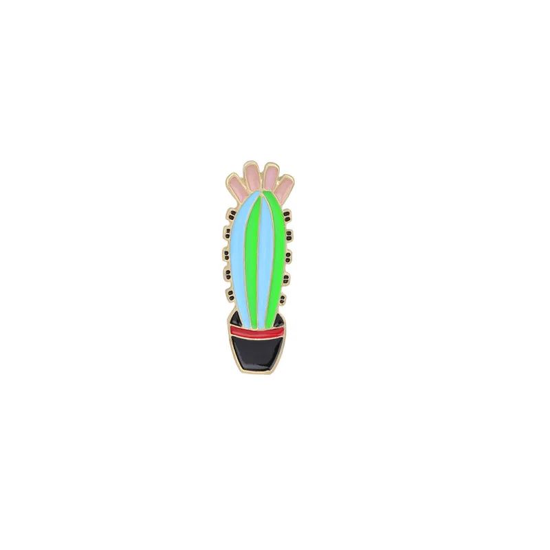 
Fashion Cartoon Cactus Brooches Cute Mini Plant Pot Enamel Pin for Women 