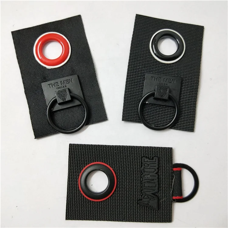 
Embroidered round square eyelet leather label Printed metal pu trademark jeans sign logo shoes tags 