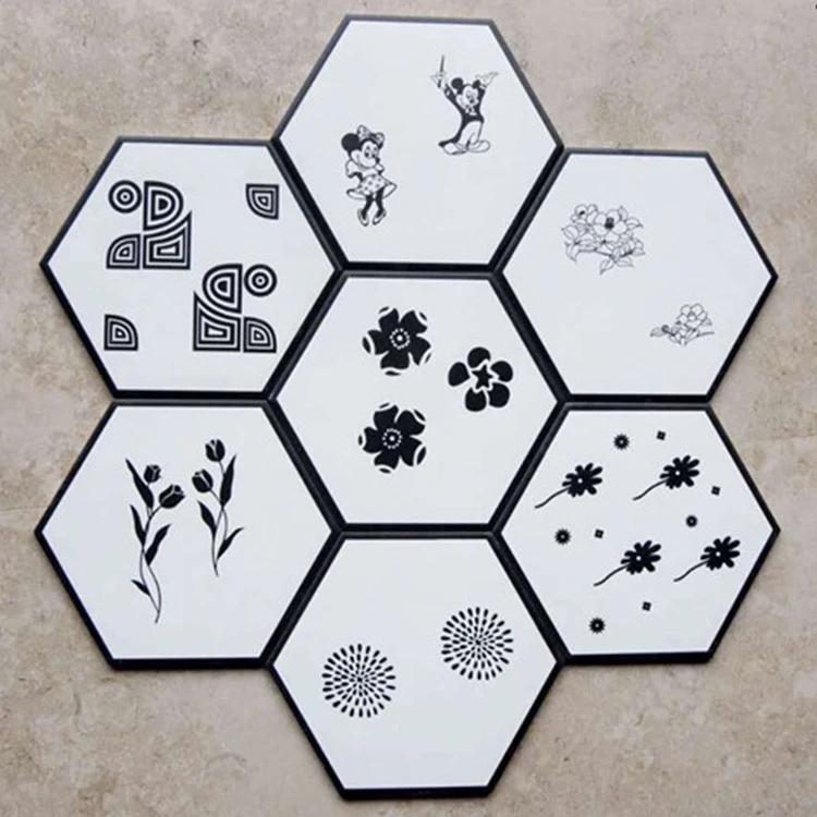
230*200*115 Art Tile Mediterranean style Blue and White Porcelain Hex Floor Tile/Wall Tile 