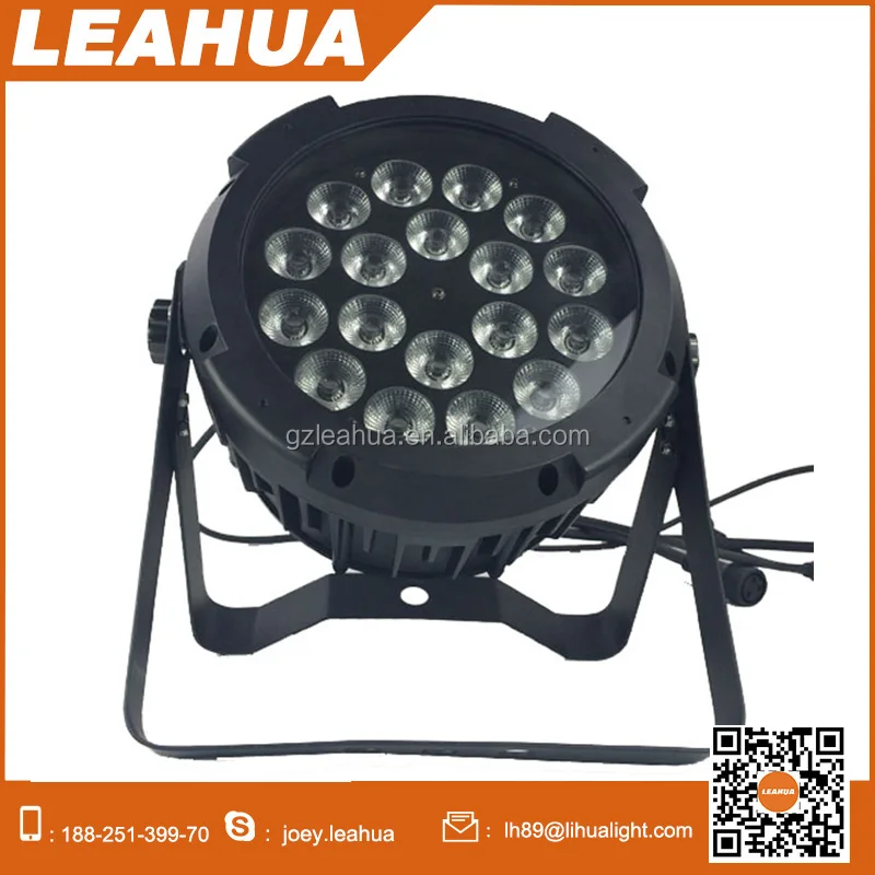 LEAHUA outdoor Led par can waterproof 18x10w rgbw 4in1 led flat mini stage light
