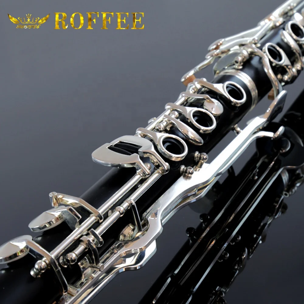 506 Professional Performance Level Ebony Wood Silver Plated 20 Keys 6 Rings G Tone Clarinet