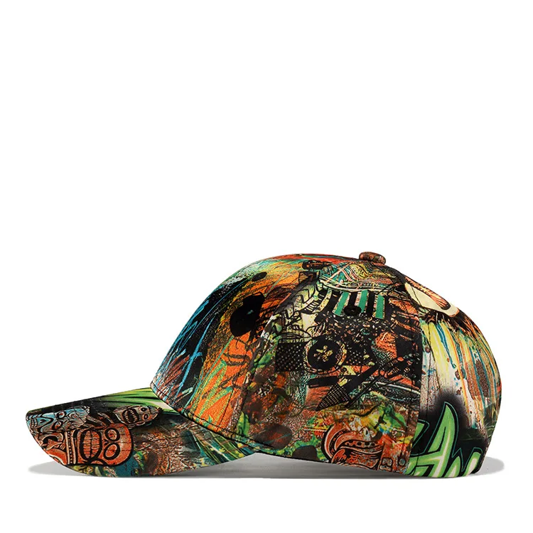 Wholesale korean style tropical printing graffiti hiphop cap baseball