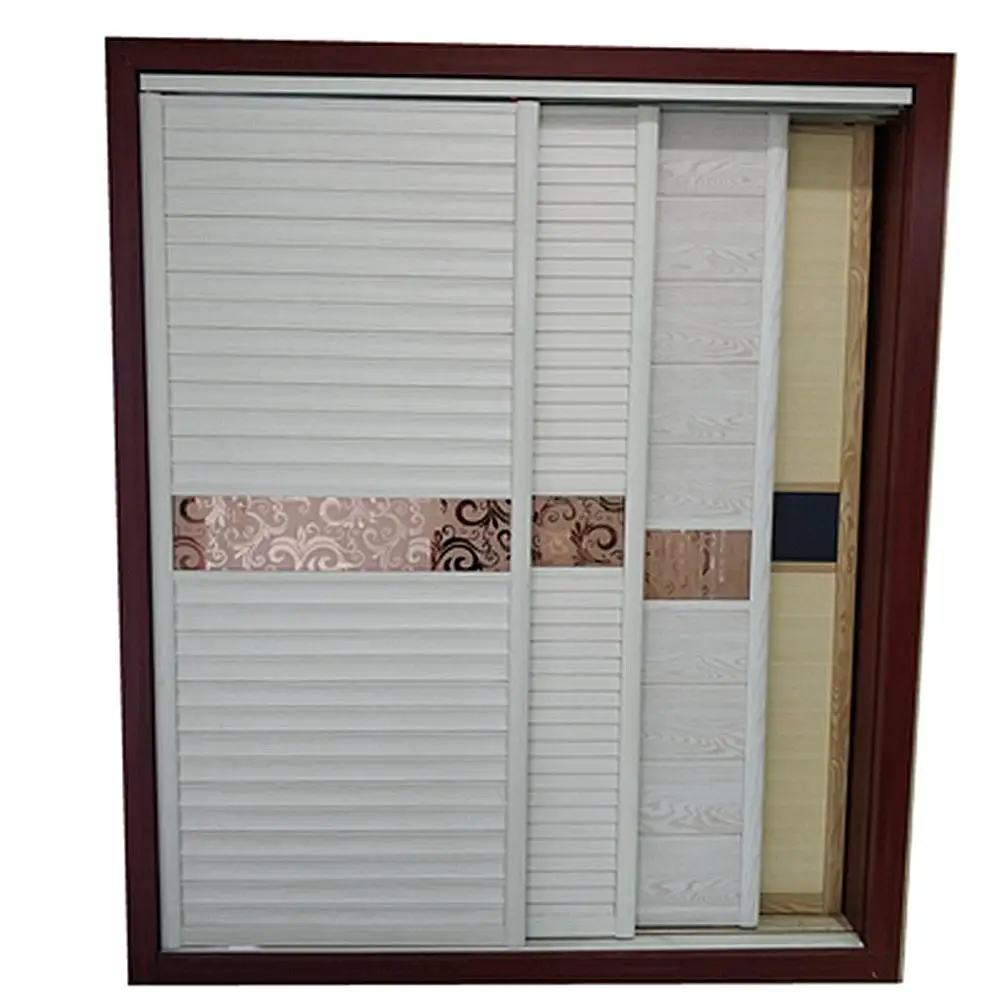 Cheap price wardrobe pvc sliding door for room closet door (TCB-300)
