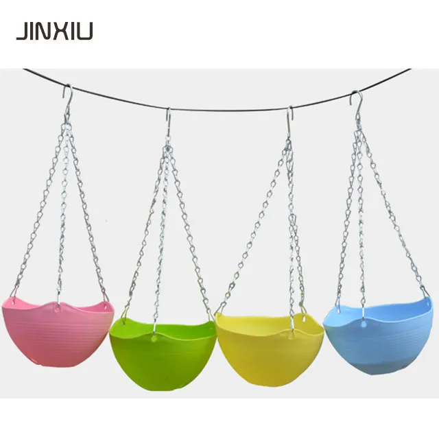 
new design colorful balcony plastic hanging basket 