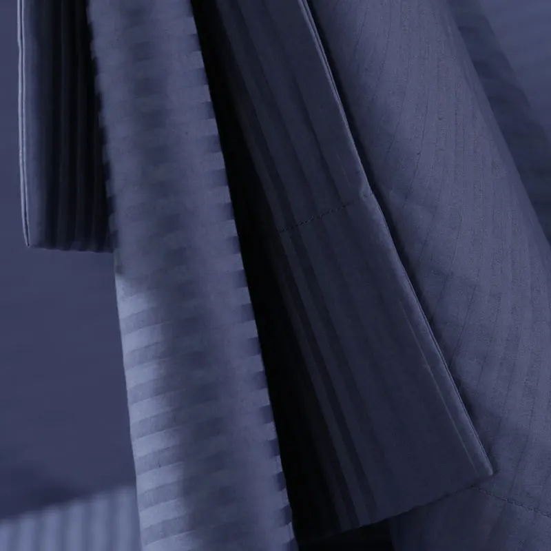 Designs High Grade Elegant Royal Blue Sheet Quilt Set Queen Size Bed for hotel