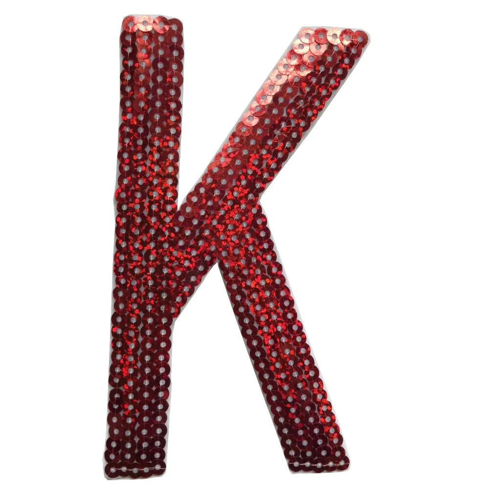 Factory Direct heat transfer logo Sequin Applique Wholesale patches custom embroidery Sequin Appliques Letter