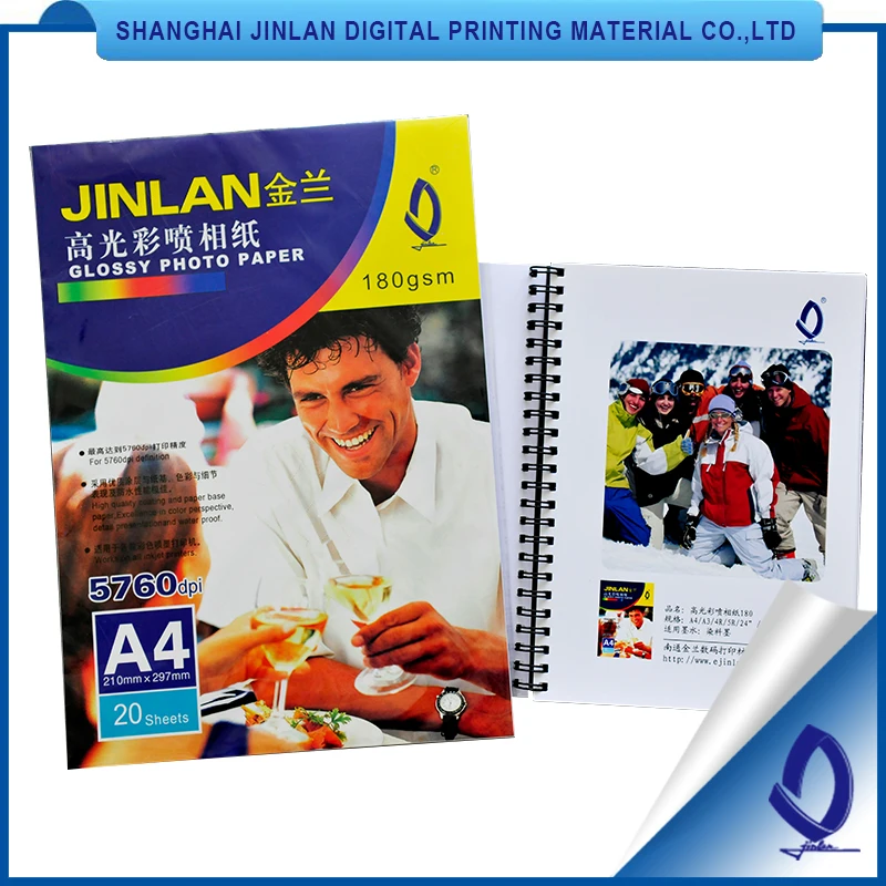 Высокое Качество Быстрое Высыхание Струйной Печати Формата a4 Глянцевая Фотобумага 180gsm