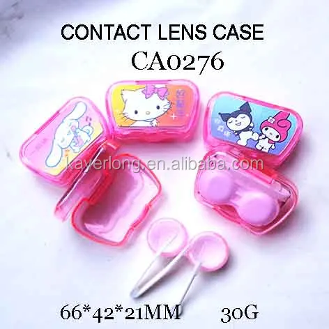 semi-transparency cartoon mix color contact lenses case travel box CA0276