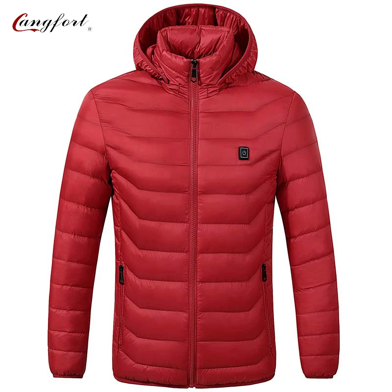 Red Women Thermal Nylon Temperature Controller Usb Far Infrared Heating Jacket