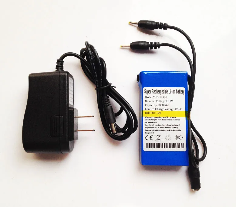 DC 12V 3000mah blue li-ion battery with dual output 2.5*0.7mm for Lan router welcome customize