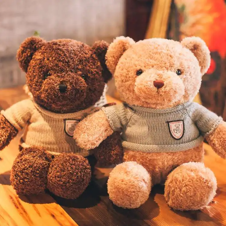 Милый плюшевый мишка тедди большого размера из 100% полипропилена и хлопка со свитером
