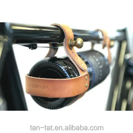 Genuine Leather Bicycle Wine Beer Caddy Rack Holder
