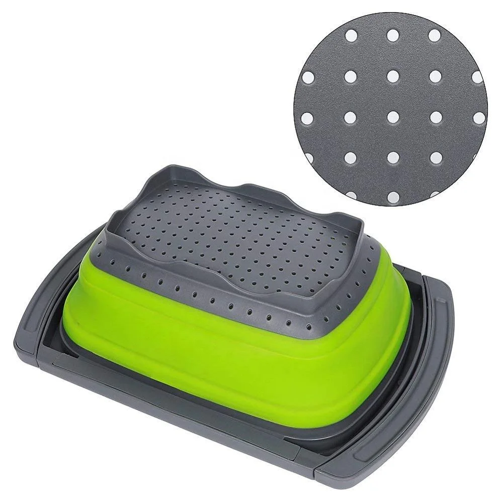Over The Sink Vegetable Collapsible Colander With Extendable Handles