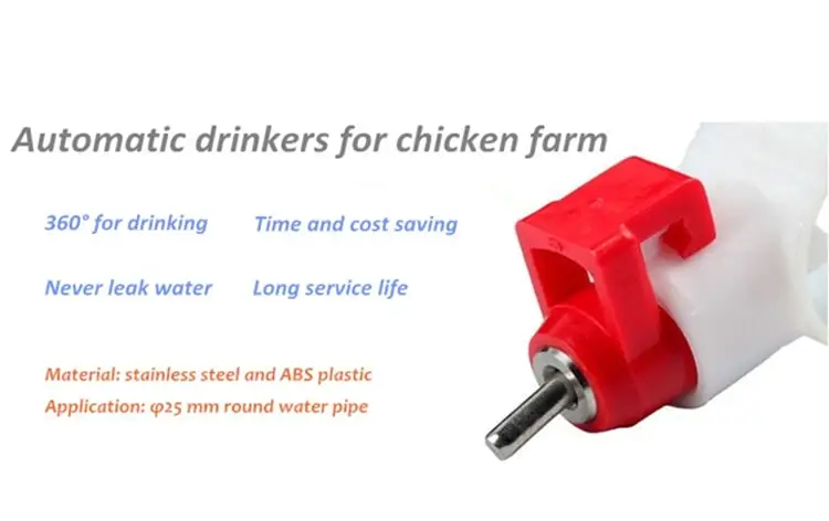 Automatic feeding waterline poultry nipple drinker for chicken