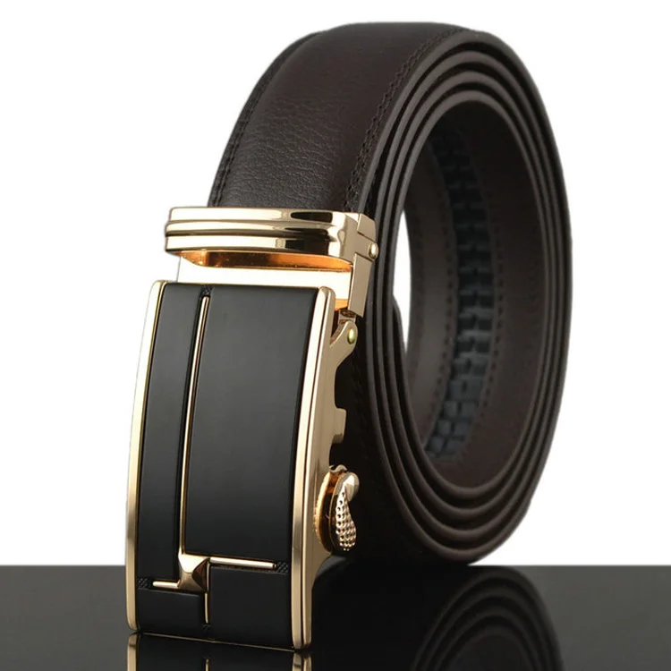 ab397 Luxury Cow Leather Mens Belt with Auto Buckle