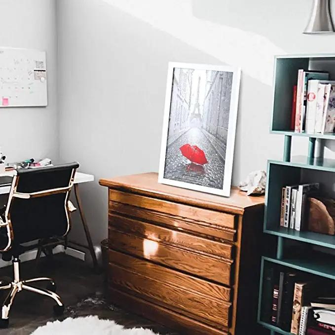 2024 Wholesale High Quality 11x17 Cheap Mdf Tempered Glass White Poster Wall Mounting Wood Picture Photo Frame