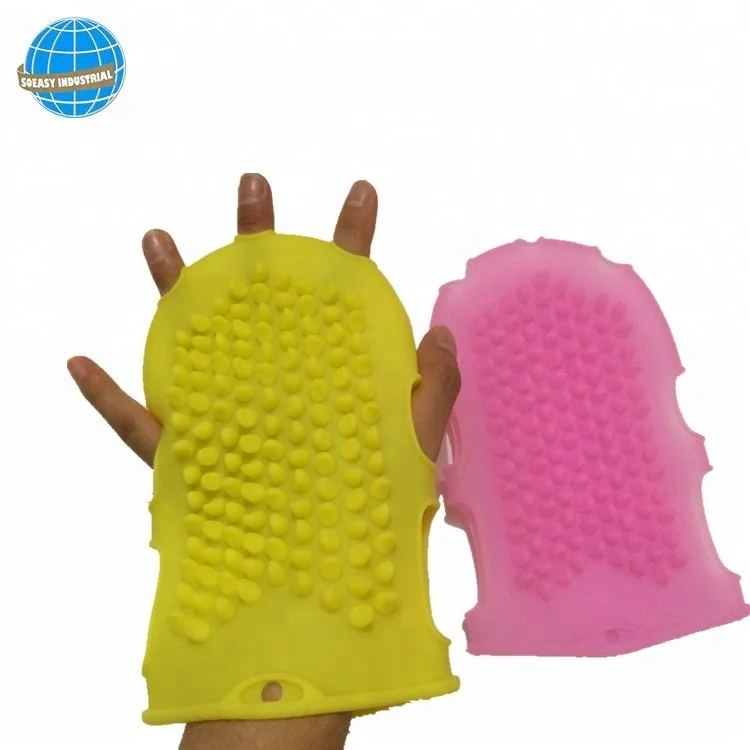 Silicone Body Brush Glove Scalp Massage and Exfoliating Anti-Cellulite Brush for Spa or Bathroom Use