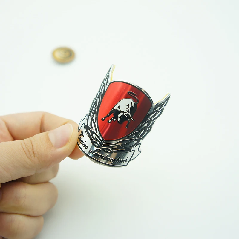 Custom new type design bike metal plate bike brand 3d logo sticker