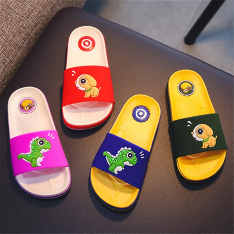 Мягкие Летние Тапочки для мальчиков и девочек с мультяшным рисунком