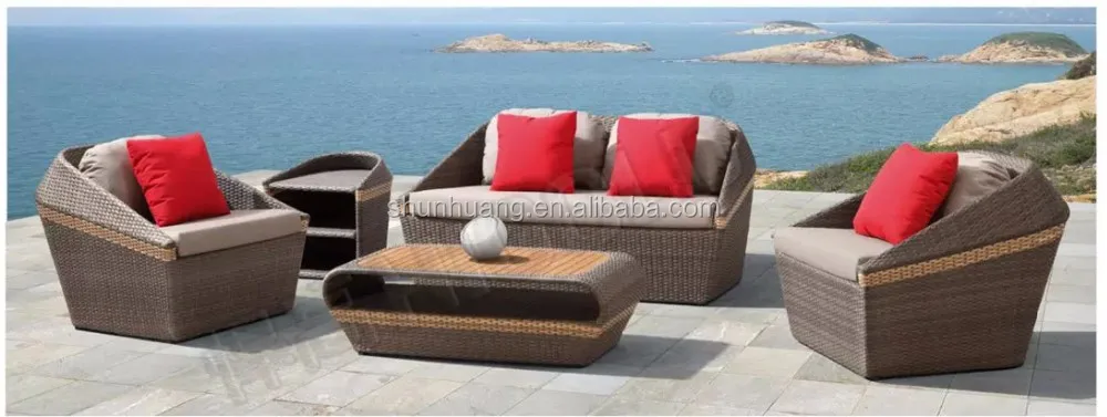 new design 100%hand woven wicker furniture balcony rattan sofa sets