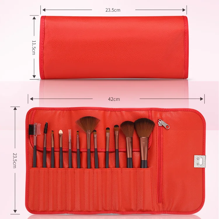 
Fashion PU Leather Makeup Brush organizer Bag Cosmetic Bag Case Holder 