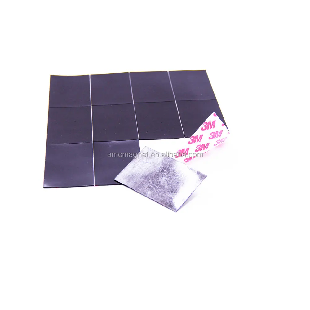 Strong custom die cut Flexible Isotropic rubber magnets with self adhesive