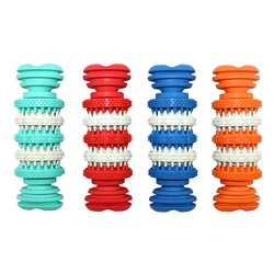 Pet Supplier Dog Toy Bone for Teeth Cleaning Dog Food Feeder Soft Durable Rubber for Dogs Cats Teeth Massage Toys Pet Products