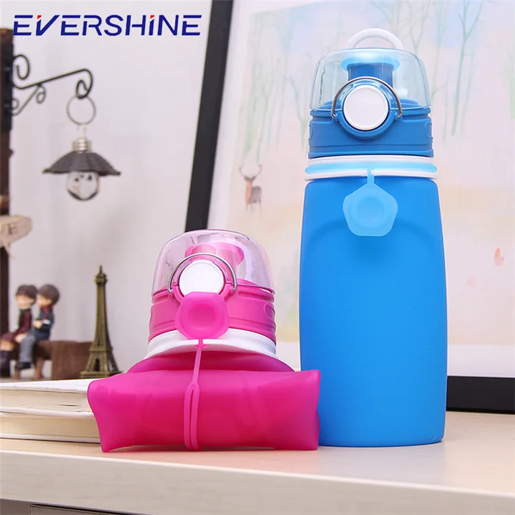 Hot Sale bulk item customized travel bpa free sports wholesale drinking silicone collapsible water bottle